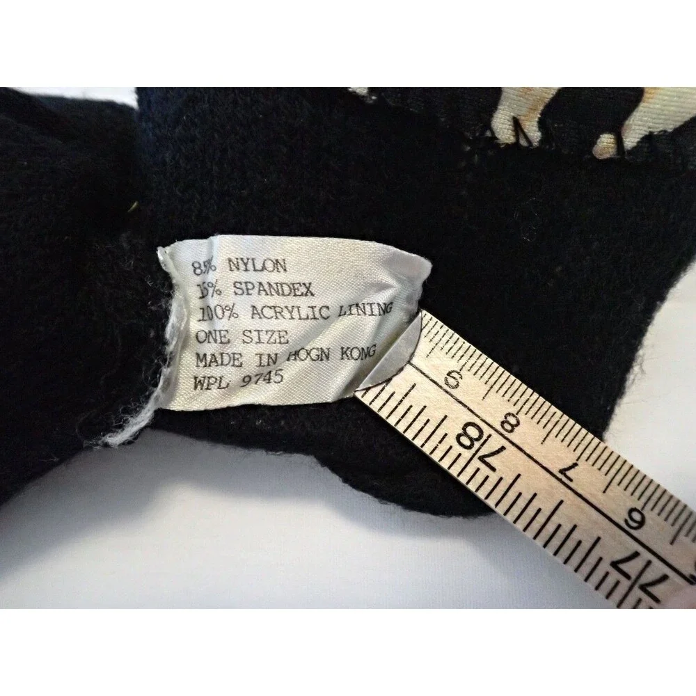 Vintage Gloves Leopard Print Stretch Nylon Spandex Knit Lined WPL 9745 Old Money